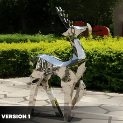 Statues & Sculptures Wildlife|Stags & Deers-Dynamic Deer 158cm Metal Garden Sculpture