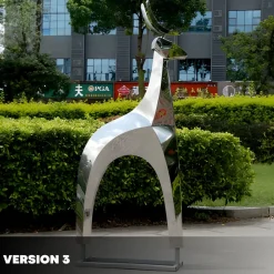 Statues & Sculptures Wildlife|Stags & Deers-Dynamic Deer 156cm Metal Garden Sculpture