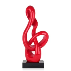Statues & Sculptures Table Top|Floor Standing-Dynamic Twist 58cm Red Resin Indoor Sculpture