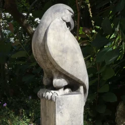 Statues & Sculptures Eagles|Modern-Eagle on Floral Pedestal Modern Stone Garden Statue