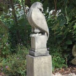 Statues & Sculptures Eagles|Modern-Eagle on Modena Pedestal Modern Stone Garden Statue