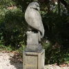 Statues & Sculptures Eagles|Modern-Eagle on Plain Pedestal Modern Stone Garden Statue