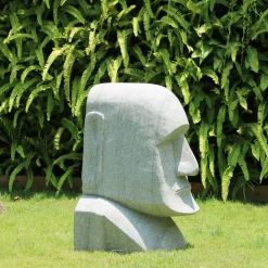 Statues & Sculptures Easter Island Heads-Easter Island Head 80cm Stone Garden Ornament