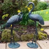 Statues & Sculptures Cranes-Elegant Cranes Bronze Metal Garden Ornaments