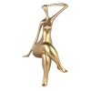 Statues & Sculptures Figurative|Table Top-Elegant Grace 38cm Gold Resin Indoor Sculpture