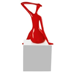 Statues & Sculptures Figurative|Table Top-Elegant Grace 38cm Red Resin Indoor Sculpture