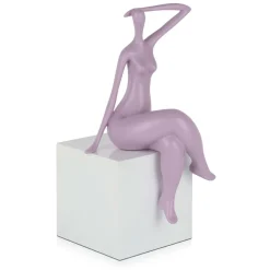 Statues & Sculptures Figurative|Table Top-Elegant Grace 38cm Violet Resin Indoor Sculpture