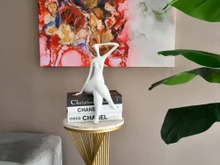 Statues & Sculptures Figurative|Table Top-Elegant Grace 38cm White Resin Indoor Sculpture