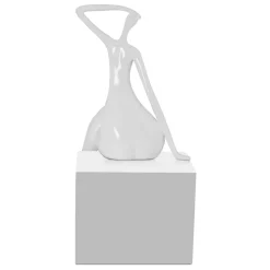 Statues & Sculptures Figurative|Table Top-Elegant Grace 75cm White Resin Indoor Sculpture
