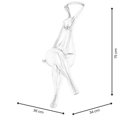 Statues & Sculptures Figurative|Table Top-Elegant Grace 75cm White Resin Indoor Sculpture