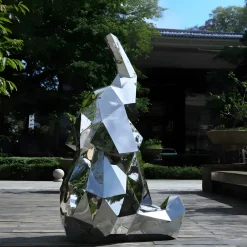 Statues & Sculptures Wildlife|Contemporary-Elephant 198cm Geometric Metal Garden Sculpture