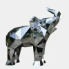 Statues & Sculptures Wildlife|Contemporary-Elephant 190cm Geometric Metal Garden Sculpture