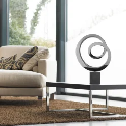 Statues & Sculptures Contemporary|Contemporary-Ellipse 103cm Metal Stainless Steel Indoor Sculpture