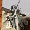 Statues & Sculptures Fairies-Elvina Fairy Metal Wire Garden Sculpture