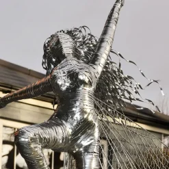 Statues & Sculptures Fairies-Elvina Fairy Metal Wire Garden Sculpture