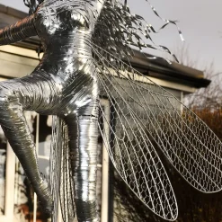 Statues & Sculptures Fairies-Elvina Fairy Metal Wire Garden Sculpture