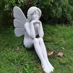 Statues & Sculptures Fairies-Enchanted Fairy 60cm Marble Resin Garden Statue