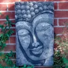 Statues & Sculptures Wall Plaques|Buddha-Enlightened Buddha Stone Garden Wall Art Plaque