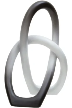 Statues & Sculptures Table Top|Abstract-Eternal Curves 19cm Black & White Resin Indoor Sculpture