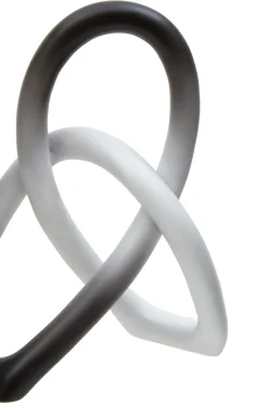Statues & Sculptures Table Top|Abstract-Eternal Curves 19cm Black & White Resin Indoor Sculpture
