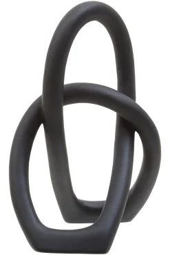 Statues & Sculptures Table Top|Abstract-Eternal Curves 19cm Black Resin Indoor Sculpture