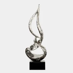Statues & Sculptures Giant|Floor Standing-Eternal Flame 173cm Silver Metal Garden Sculpture