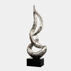 Statues & Sculptures Giant|Floor Standing-Eternal Flame 173cm Silver Metal Garden Sculpture