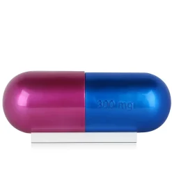Statues & Sculptures Table Top|Contemporary-Eternal Happiness Pill 13cm Fuchsia Resin Indoor Sculpture