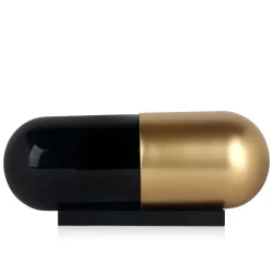 Statues & Sculptures Table Top|Contemporary-Eternal Health Pill 13cm Gold Resin Indoor Sculpture