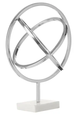 Statues & Sculptures Table Top|Contemporary-Eternal Orbit 42cm Silver Metal Indoor Sculpture