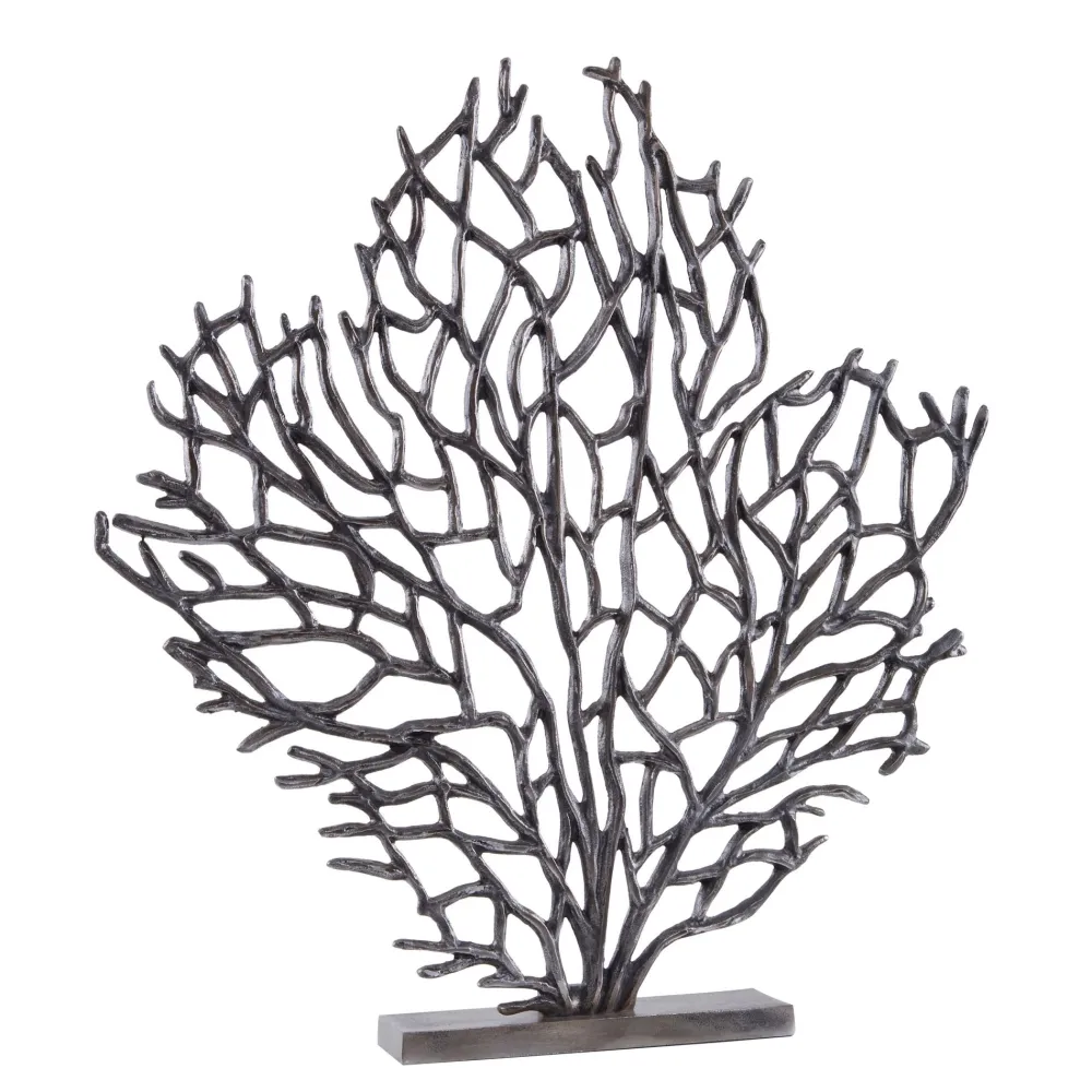 Statues & Sculptures Table Top|Contemporary-Euphoric Coral 53cm Black Metal Indoor Sculpture