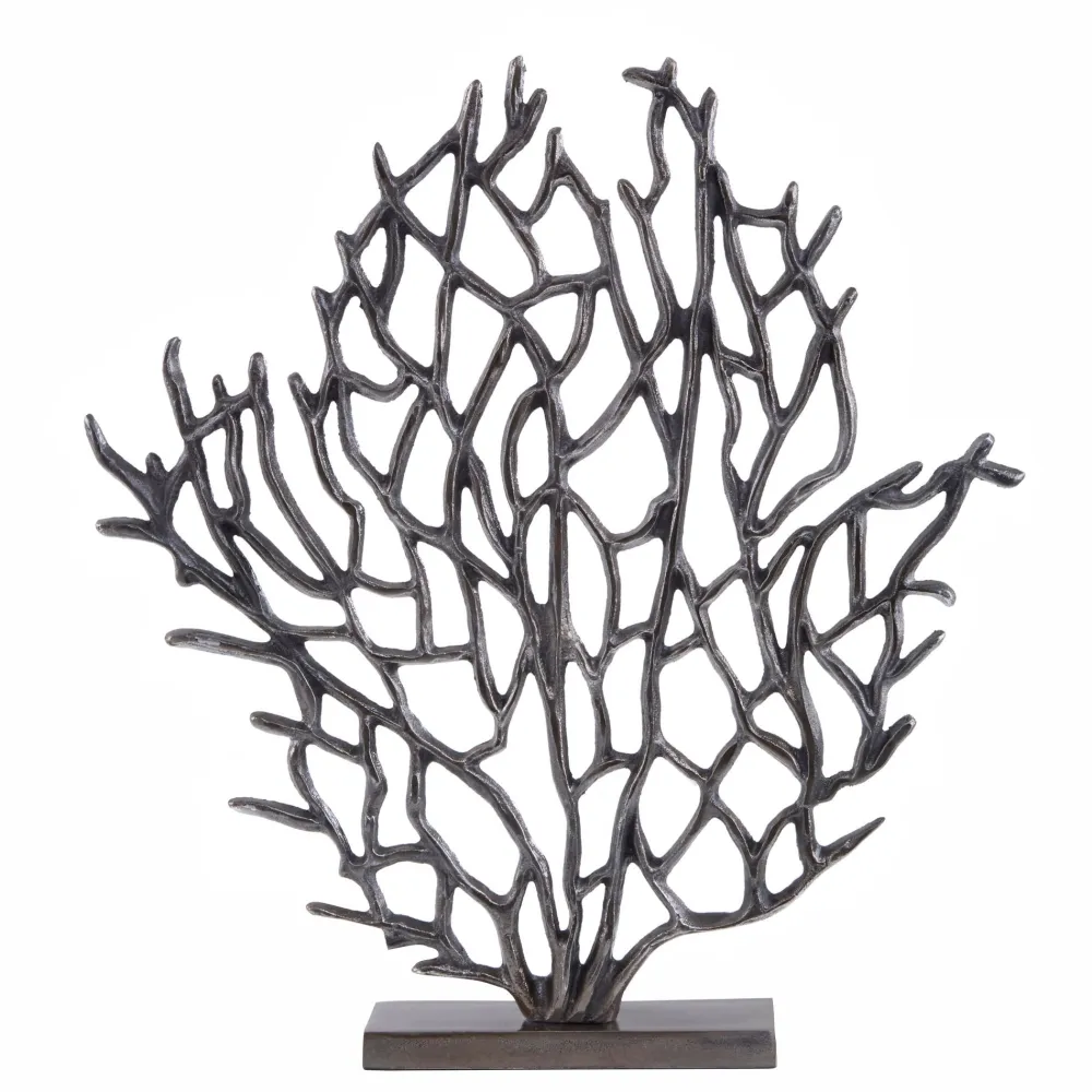 Statues & Sculptures Table Top|Contemporary-Euphoric Coral 43cm Black Metal Indoor Sculpture