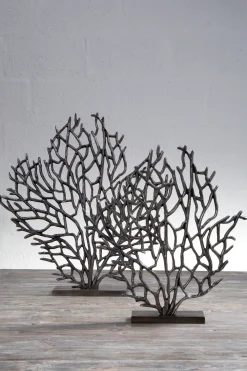 Statues & Sculptures Table Top|Contemporary-Euphoric Coral 43cm Black Metal Indoor Sculpture