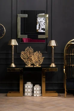 Statues & Sculptures Table Top|Contemporary-Euphoric Coral 40cm Gold Metal Indoor Sculpture