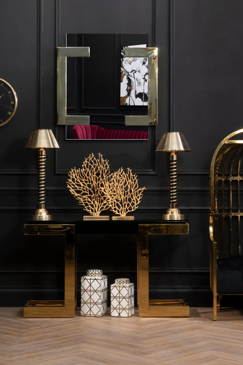 Statues & Sculptures Table Top|Contemporary-Euphoric Coral 40cm Gold Metal Indoor Sculpture