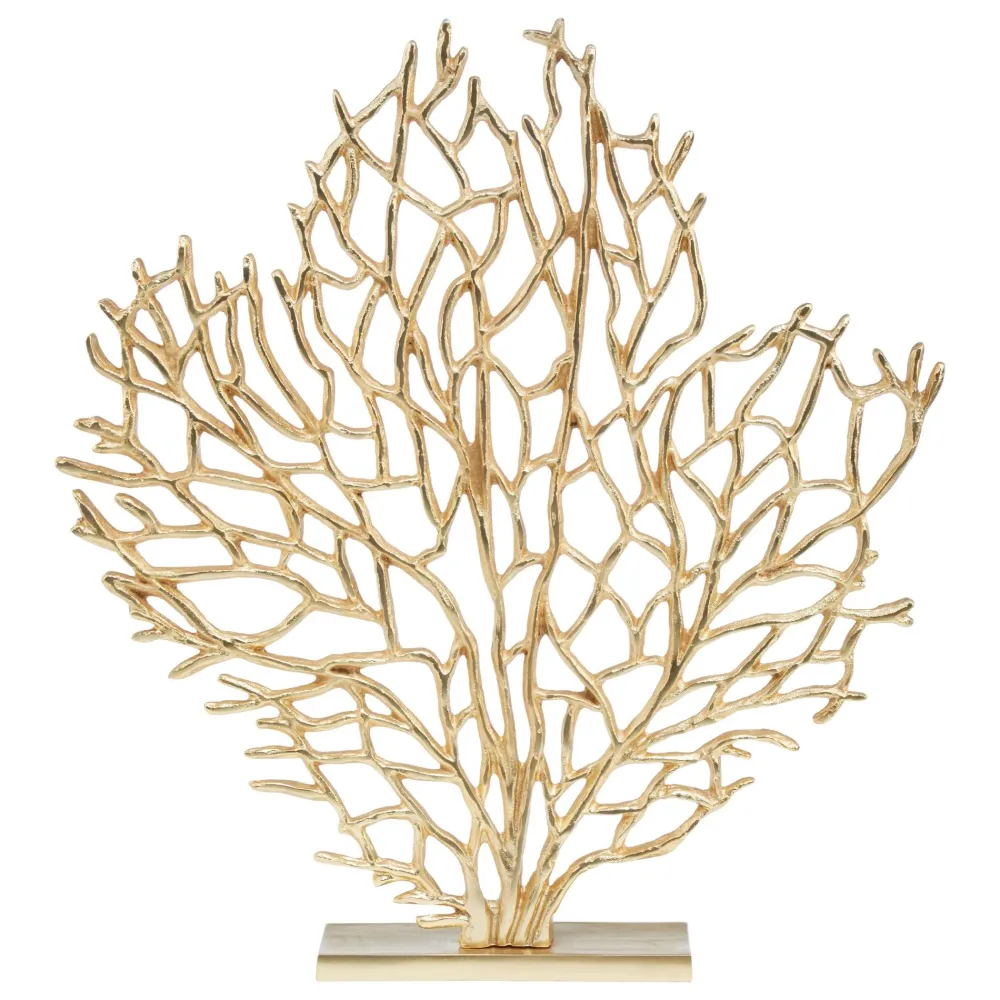 Statues & Sculptures Table Top|Contemporary-Euphoric Coral 54cm Gold Metal Indoor Sculpture