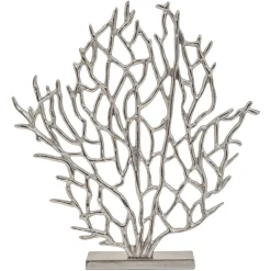 Statues & Sculptures Table Top|Contemporary-Euphoric Coral 43cm Silver Metal Indoor Sculpture