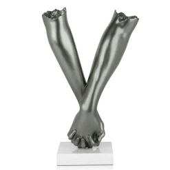 Statues & Sculptures Table Top|Contemporary-Everlasting Embrace 44cm Anthracite Resin Indoor Sculpture