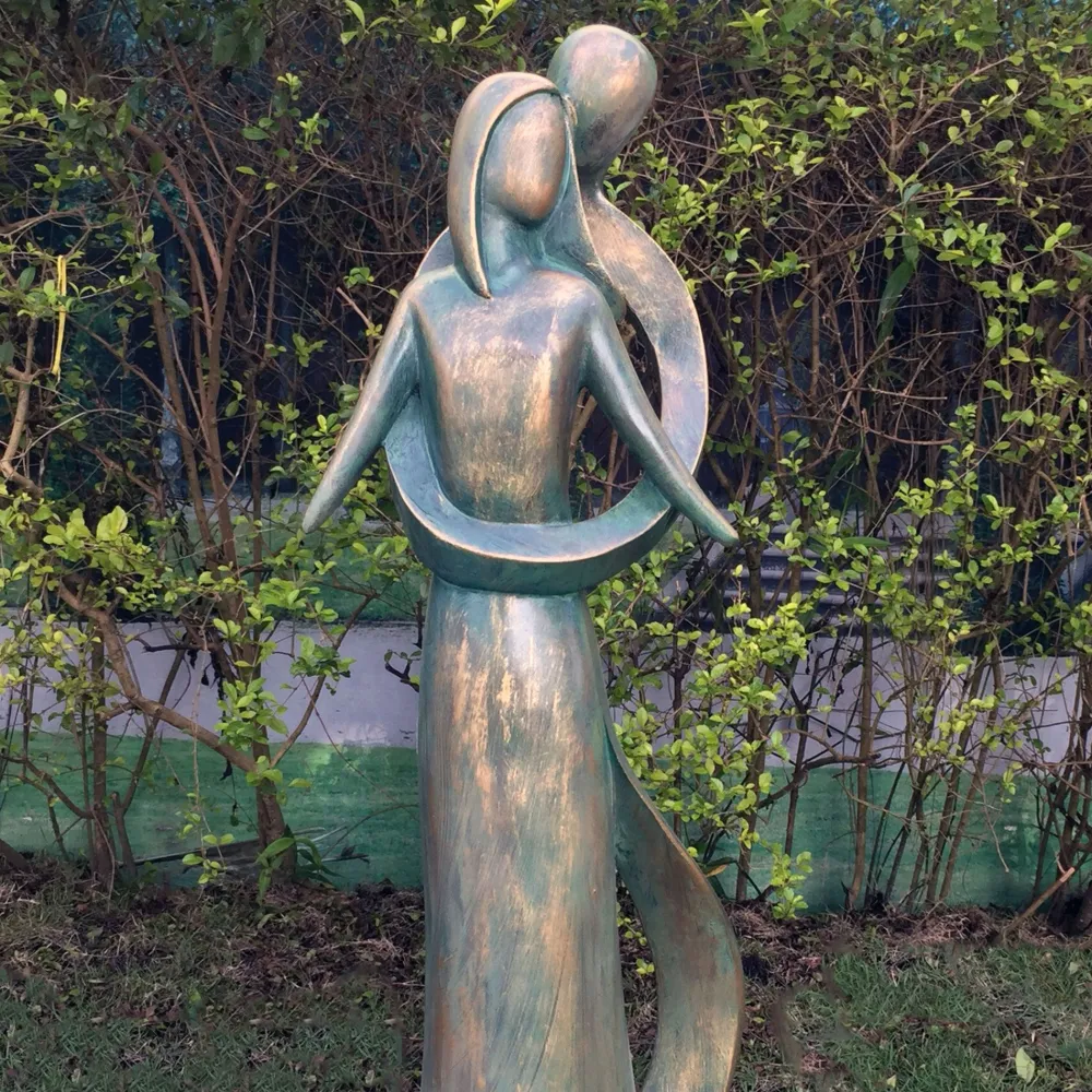 Statues & Sculptures Modern-Everlasting Love 85cm Aged Bronze Resin Garden Statue
