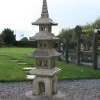 Statues & Sculptures Pagodas-Five Piece Japanese Pagoda Lantern Stone Garden Ornament