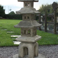 Statues & Sculptures Pagodas-Five Piece Japanese Pagoda Lantern Stone Garden Ornament