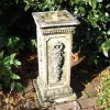 Statues & Sculptures Garden Sundials-Floral Brass Stone Garden Sundial