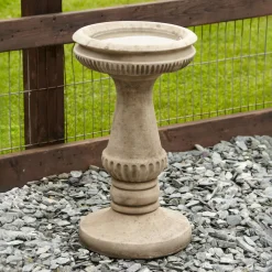 Statues & Sculptures Bird Baths-Fluted Design Stone Garden Birdbath