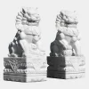 Statues & Sculptures Lions-Foo Dogs 120cm White Marble Garden Statues
