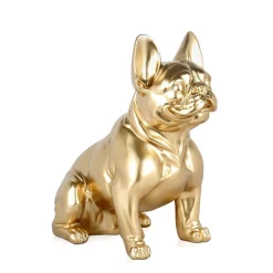 Statues & Sculptures Table Top|Floor Standing-French Bulldog 40cm Gold Resin Indoor Sculpture