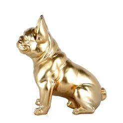 Statues & Sculptures Table Top|Floor Standing-French Bulldog 40cm Gold Resin Indoor Sculpture