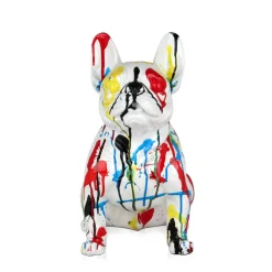 Statues & Sculptures Table Top|Floor Standing-French Bulldog 40cm Multicolour Resin Indoor Sculpture