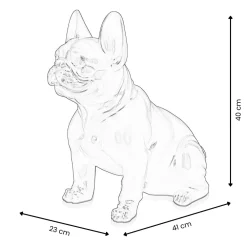 Statues & Sculptures Table Top|Floor Standing-French Bulldog 40cm Multicolour Resin Indoor Sculpture