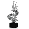 Statues & Sculptures Floor Standing|Abstract-Frozen Motion 86cm Silver Resin Indoor Sculpture