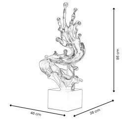 Statues & Sculptures Floor Standing|Abstract-Frozen Motion 86cm Silver Resin Indoor Sculpture